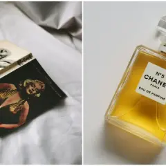Książki z Marilyn Monroe i flakon Chanel N°5. Dowiedz się, jak sprawdzić, czy perfumy są oryginalne, porównując detale.