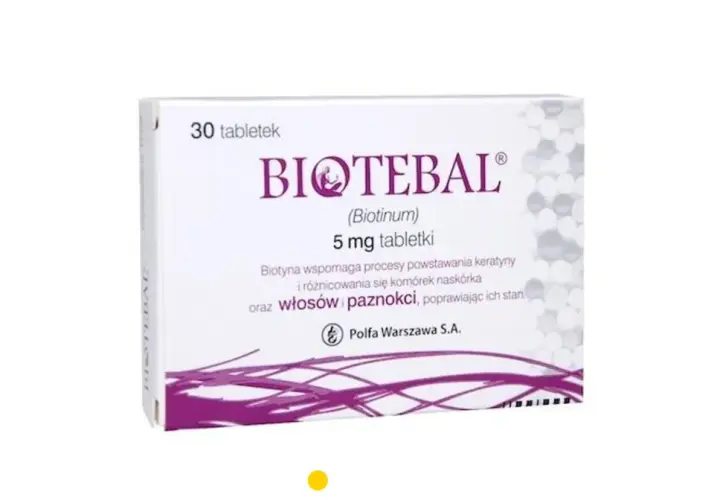 Opakowanie Biotebal Max, 30 tabletek 5 mg. Biotyna wspomaga włosy i paznokcie. Poznaj biotebal max skład.