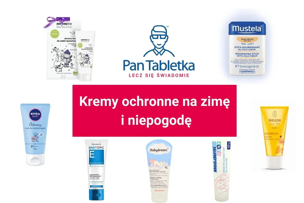 Krem Mediderm i inne kremy ochronne dla dzieci na zimę i niepogodę.